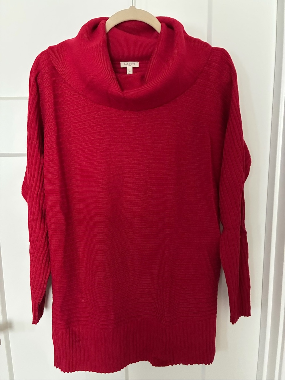 Talbots Bright Red Cowlneck Sweater